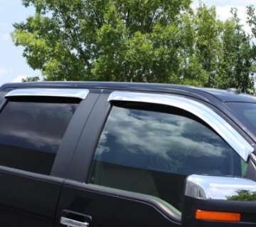 Picture of AVS 07-16 GMC Acadia Ventvisor Outside Mount Front & Rear Window Deflectors 4pc - Chrome