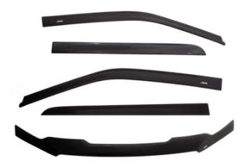 Picture of AVS 09-18 Dodge RAM 1500 Quad Cab Ventvisor & Aeroskin Deflector Combo Kit - Matte Black