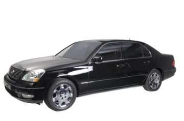 Picture of AVS 01-06 Lexus LS430 Ventvisor Low Profile Deflectors 4pc - Smoke w-Chrome Trim