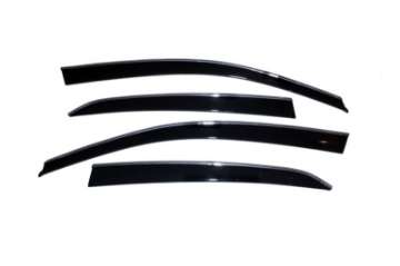 Picture of AVS 06-10 Volkswagen Jetta Ventvisor Low Profile Deflectors 4pc - Smoke w-Chrome Trim