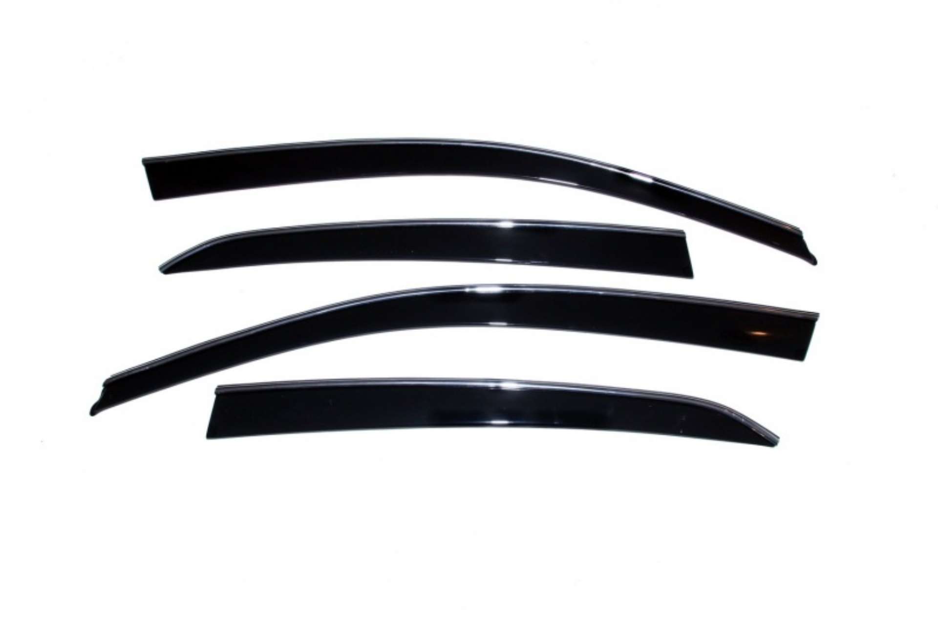 Picture of AVS 07-10 Infiniti G35 Ventvisor Low Profile Deflectors 4pc - Smoke w-Chrome Trim