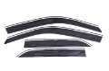 Picture of AVS 11-18 Chrysler 300 Ventvisor Low Profile Deflectors 4pc - Smoke w-Chrome Trim