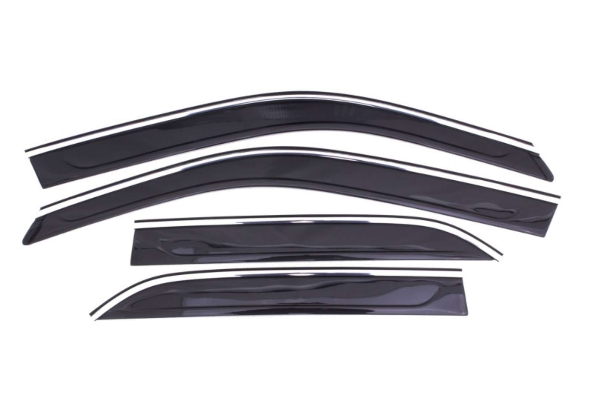 Picture of AVS 11-18 Chrysler 300 Ventvisor Low Profile Deflectors 4pc - Smoke w-Chrome Trim