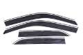 Picture of AVS 11-18 Chrysler 300 Ventvisor Low Profile Deflectors 4pc - Smoke w-Chrome Trim