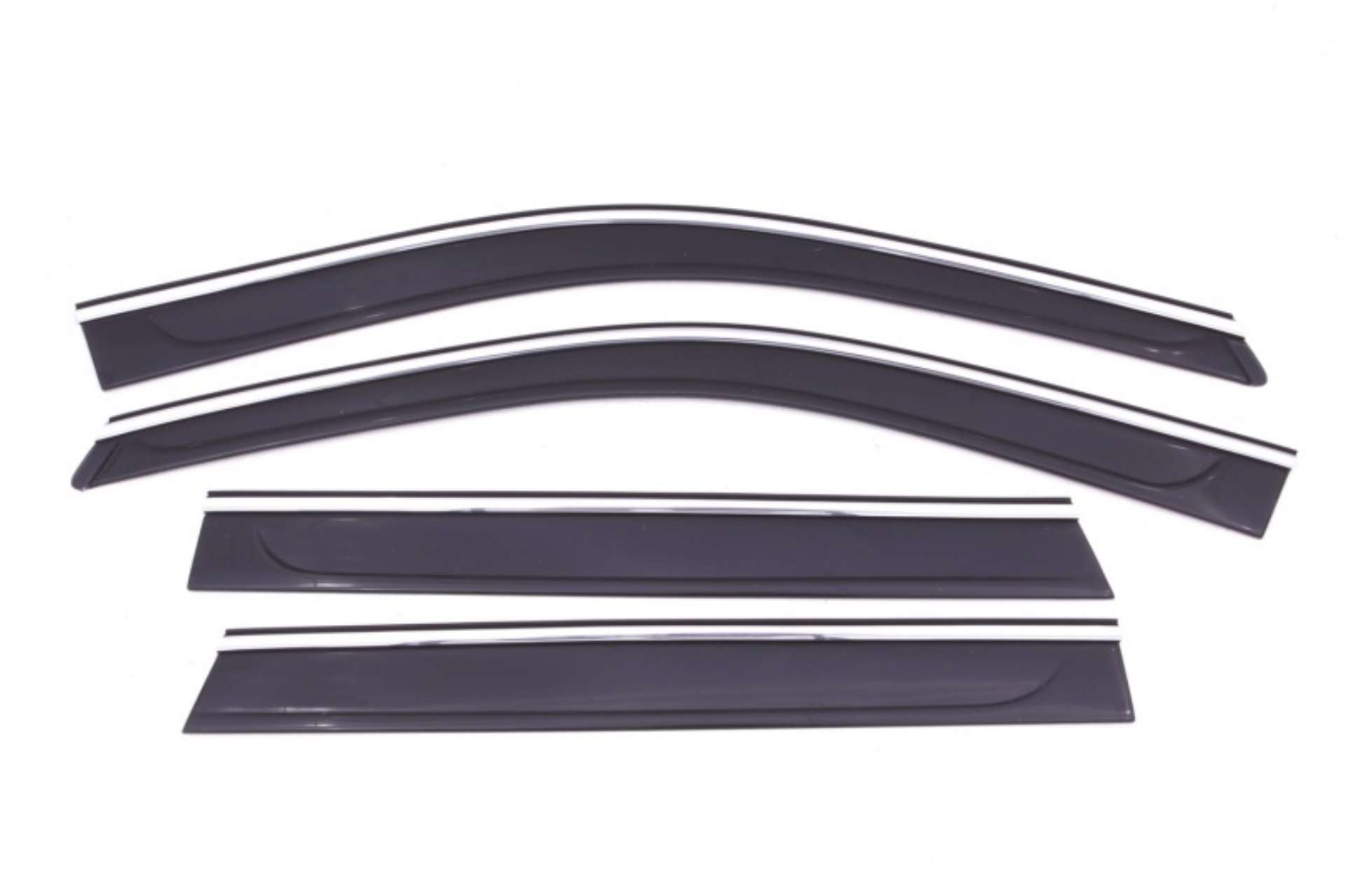 Picture of AVS 11-18 Jeep Grand Cherokee Ventvisor Low Profile Deflectors 4pc - Smoke w-Chrome Trim