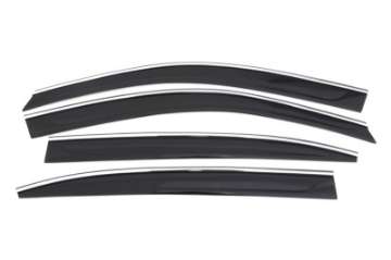 Picture of AVS 13-17 Honda Accord Ventvisor Low Profile Deflectors 4pc - Smoke w-Chrome Trim