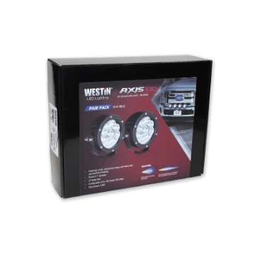 Picture of Westin Axis LED Auxiliary Light 4-75 inch Round Flood w-3W Osram Set of 2 - Black