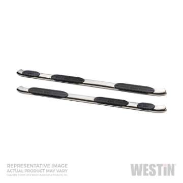 Picture of Westin 99-16 Ford F-250-350-450-550 Crew 8 ft PRO TRAXX 5 WTW Oval Nerf Step Bars - SS