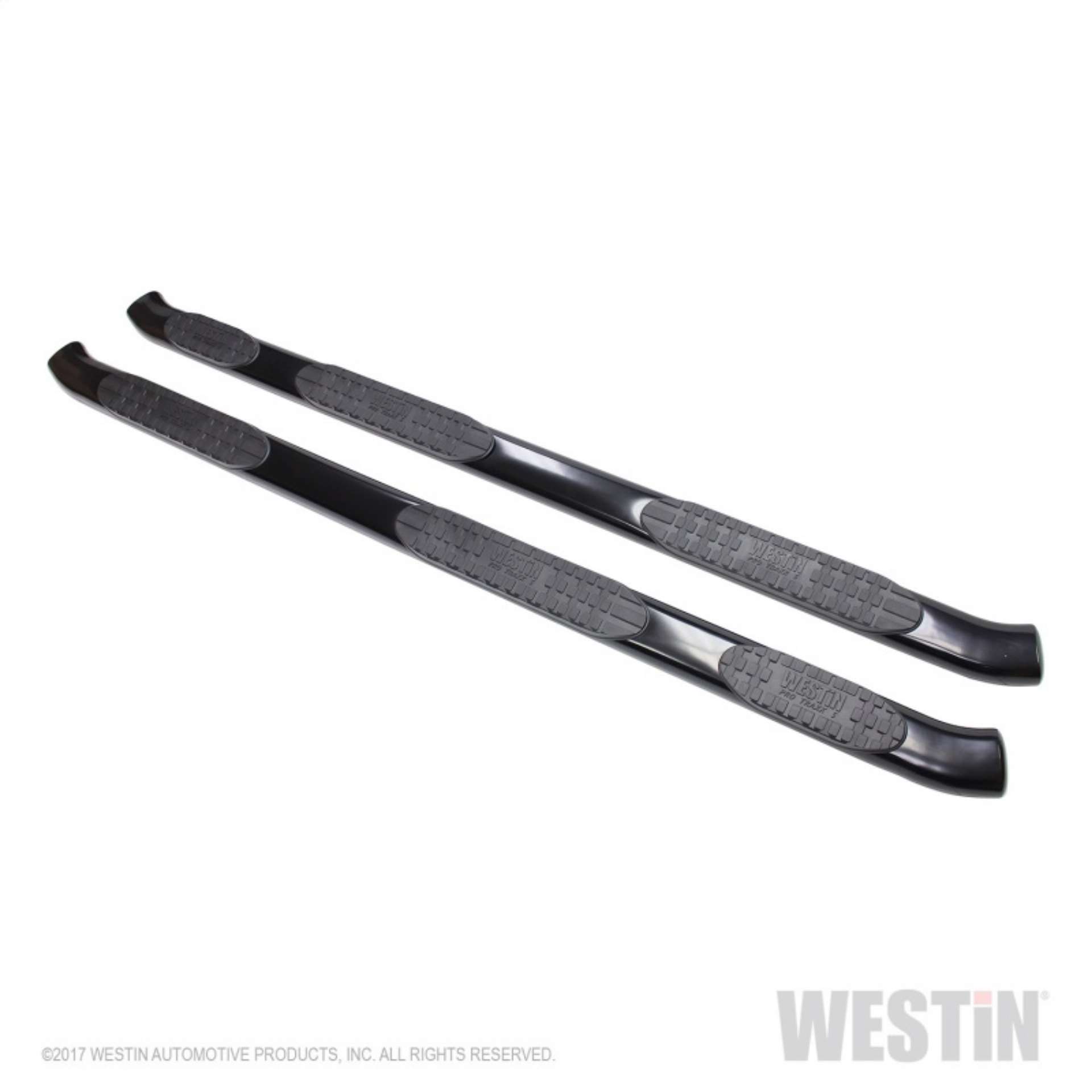 Picture of Westin 2017-2018 Ford F-250-350 Crew Cab 8ft Bed PRO TRAXX 5 WTW Oval Nerf Step Bars - Black