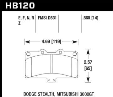 Picture of Hawk Mitsubishi 3000 GT VR4- Dodge Stealth R-T 4WD Blue 9012 Race Front Brake Pads