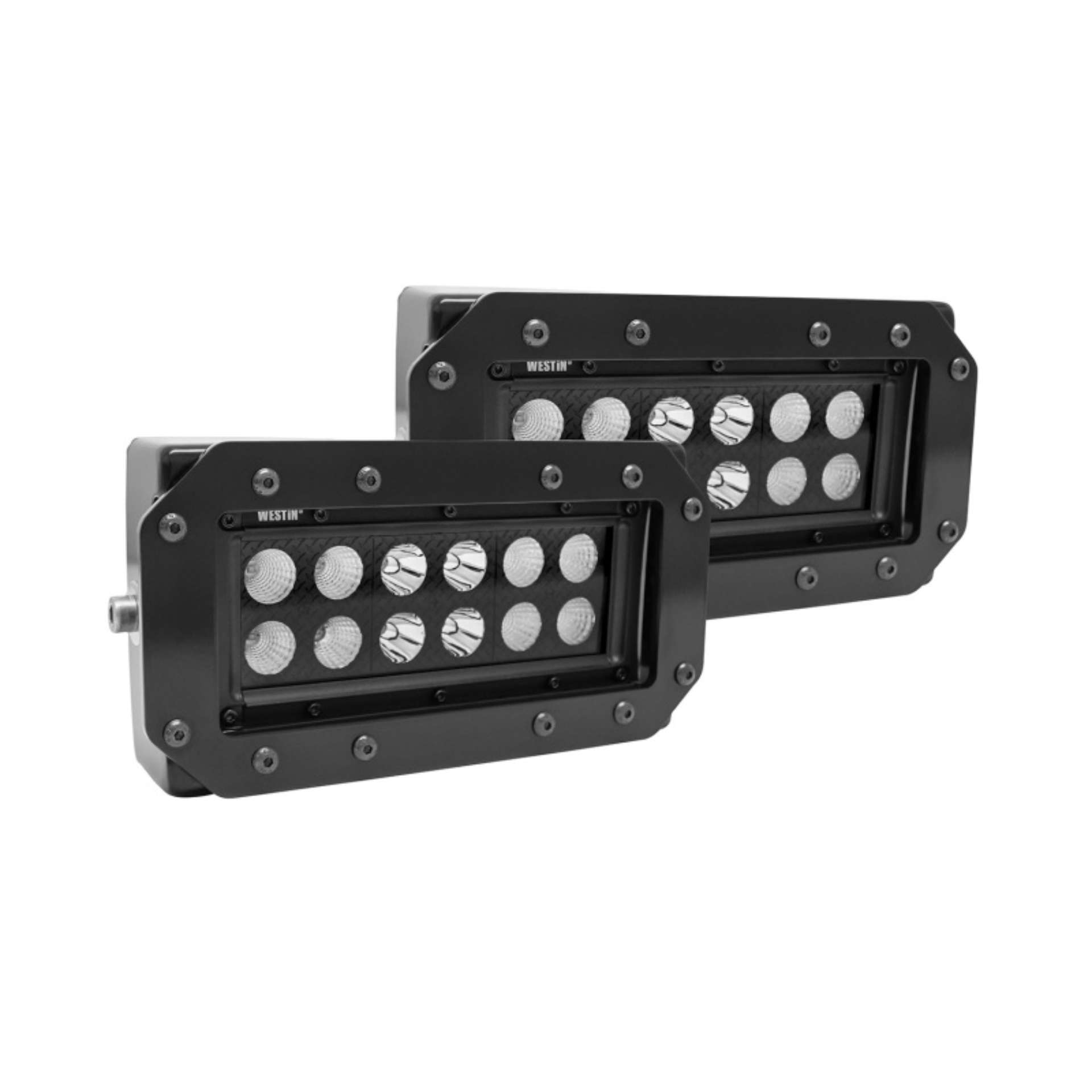 Picture of Westin HDX Flush Mount B-FORCE LED Light Kit Set of 2 w-wiring harness - Black