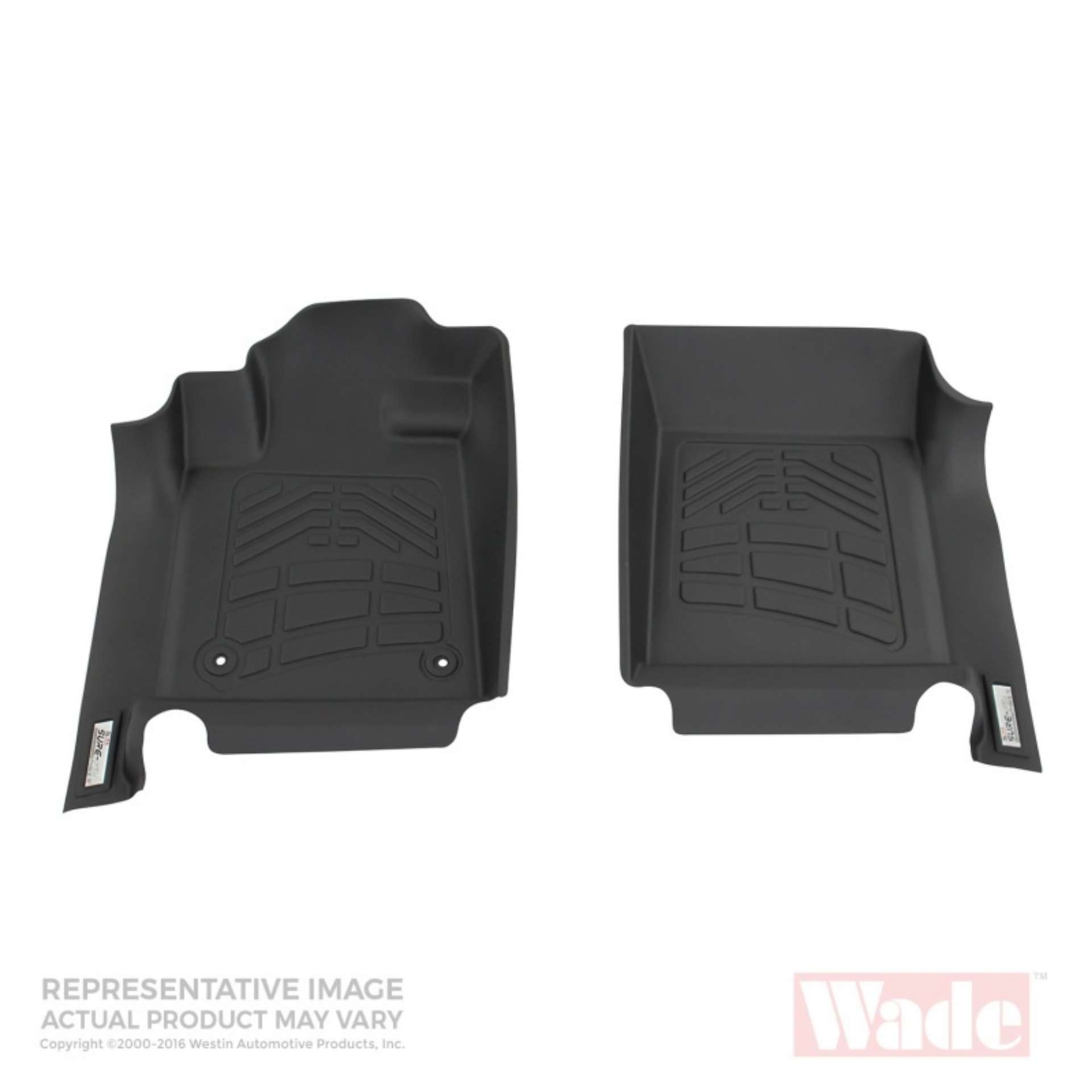 Picture of Westin 09-12 Ford F-150 Reg-SuprCab-SuprCrew w-1 Ret Hook Wade Sure-Fit Floor Liners Front - Blk