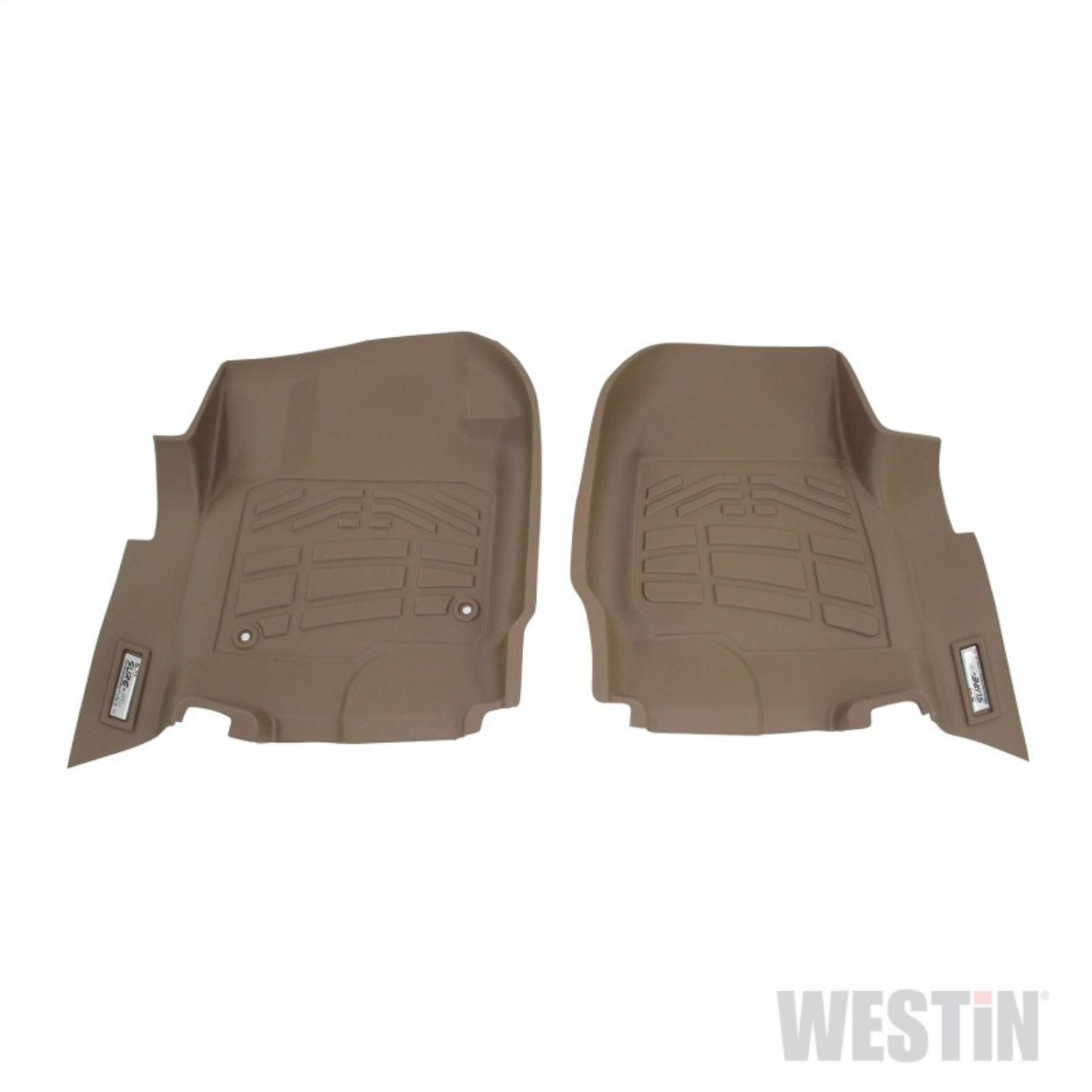 Picture of Westin 2017-2018 Ford Super Duty Regular-Super-Crew Cab Wade Sure-Fit Floor Liners Front - Tan