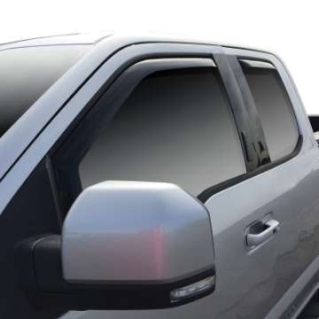 Picture of Westin 2015-2018 Ford F-150 SuperCab Wade In-Channel Wind Deflector 4pc - Smoke