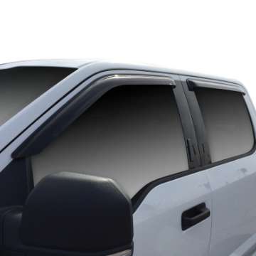 Picture of Westin 2015-2018 Ford F-150 SuperCrew Wade Slim Wind Deflector 4pc - Smoke