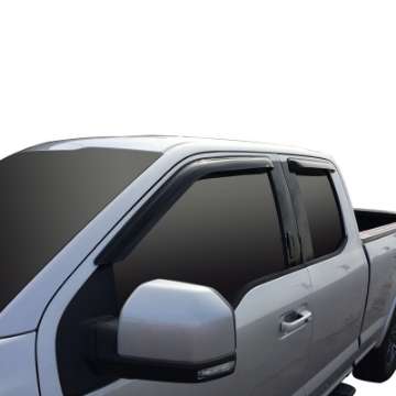 Picture of Westin 2015-2018 Ford F-150 SuperCab Wade Slim Wind Deflector 4pc - Smoke