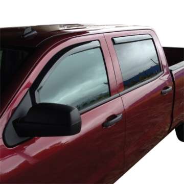 Picture of Westin 2014-2018 Chevy Silverado 1500 Crew Cab Wade In-Channel Wind Deflector 4pc - Smoke