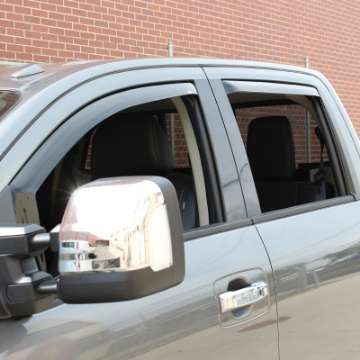 Picture of Westin 2016-2018 Nissan Titan XD-Titan Wade In-Channel Wind Deflector 4pc - Smoke