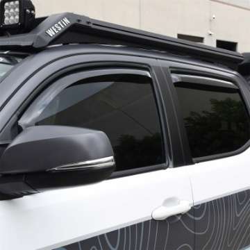 Picture of Westin 2016-2018 Toyota Tacoma Double Cab 4dr Wade In-Channel Wind Deflector 4pc - Smoke