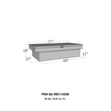 Picture of Westin-Brute Gull Wing Lid Full Size Xtra Wide - Aluminum