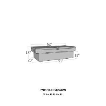 Picture of Westin-Brute Gull Wing Lid Mid Size - Down Size Long Bed Only - Aluminum