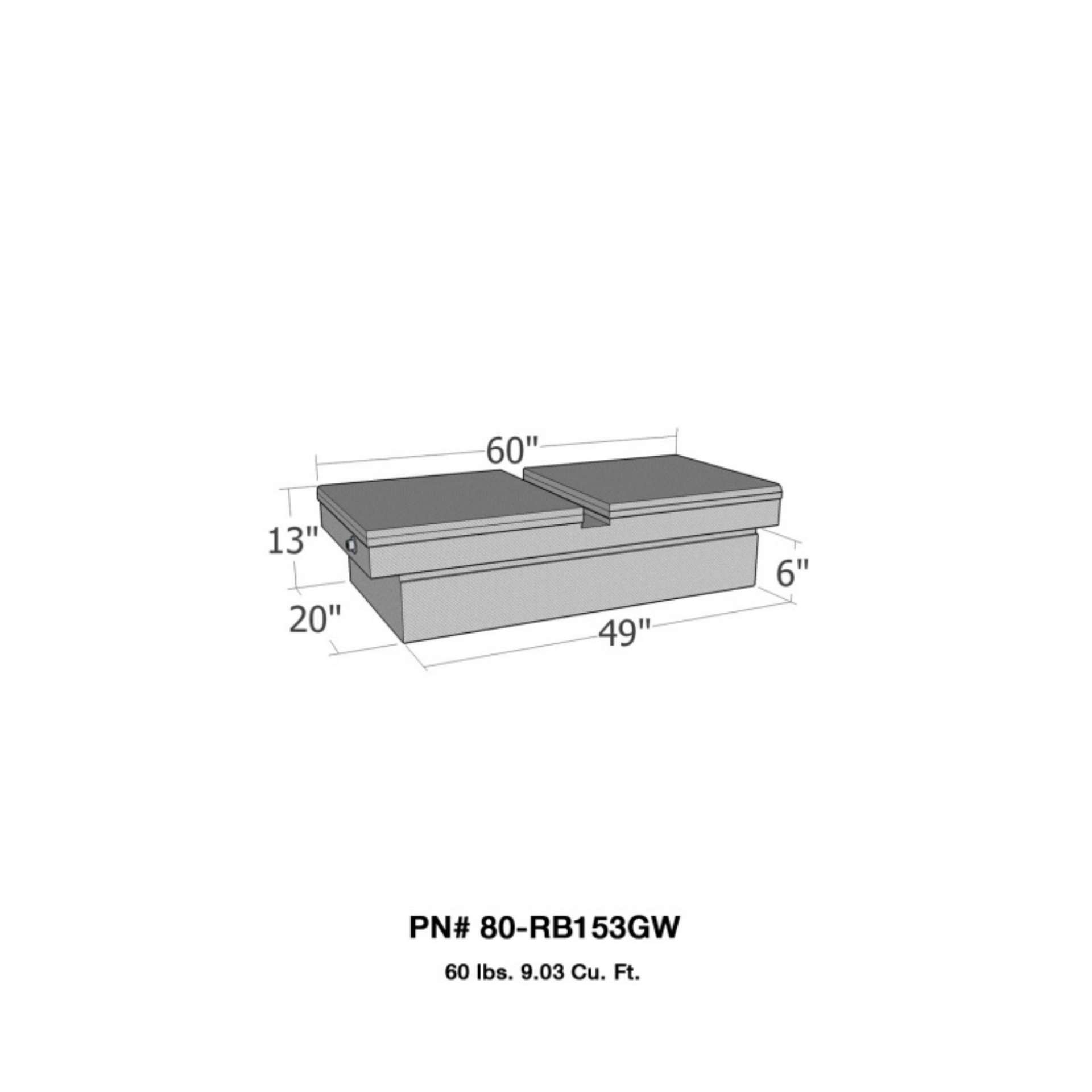 Picture of Westin-Brute Gull Wing Lid Full Size Step Side & Down Size Shallow Depth - Aluminum