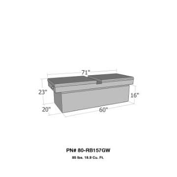 Picture of Westin-Brute Gull Wing Lid Full Size Xtra Deep - Aluminum