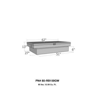 Picture of Westin-Brute Gull Wing Lid Mid Size - Down Size LB & SB wide & shallow - Aluminum