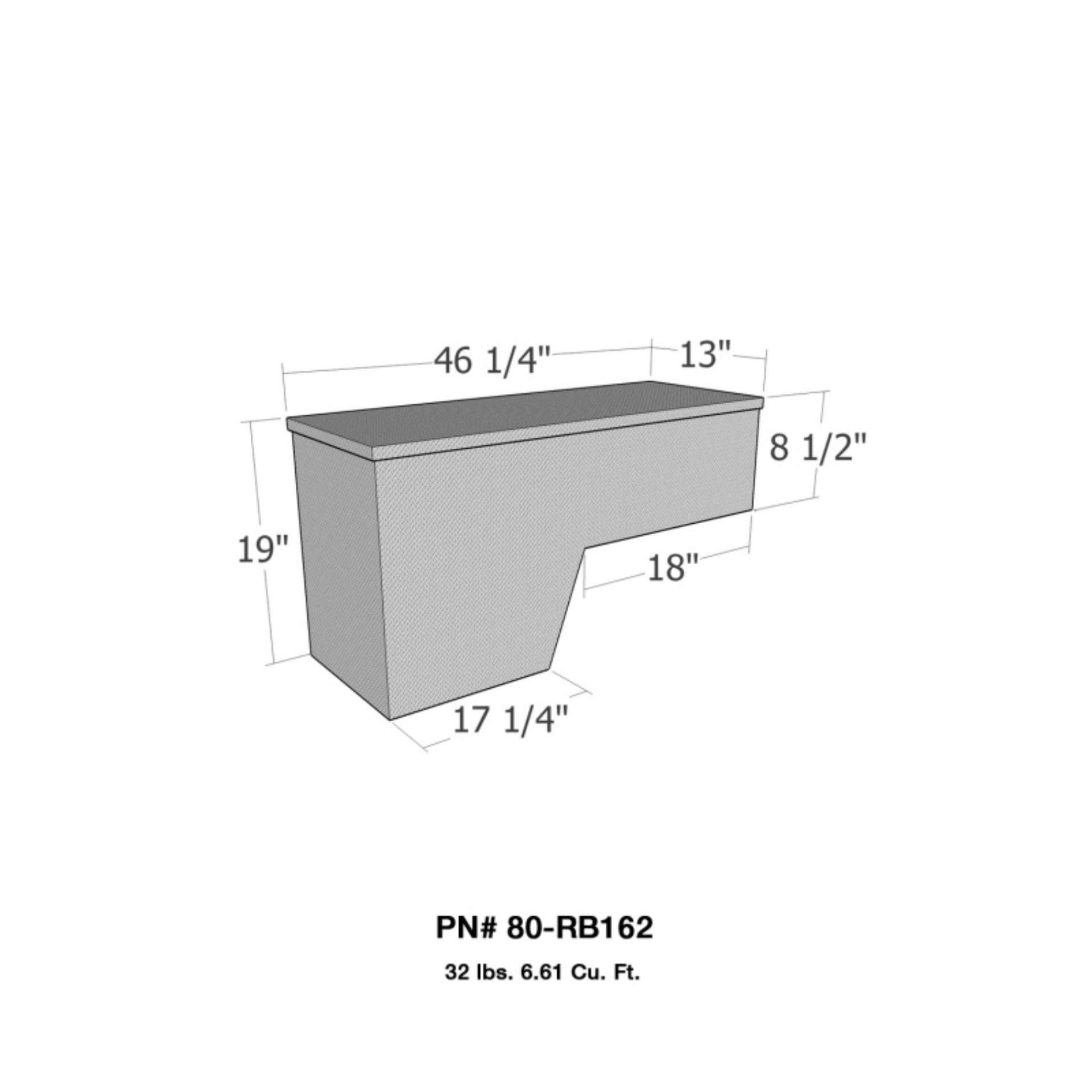 Picture of Westin-Brute Pork Chop Tool Box Driver Side 46in Wide - Aluminum