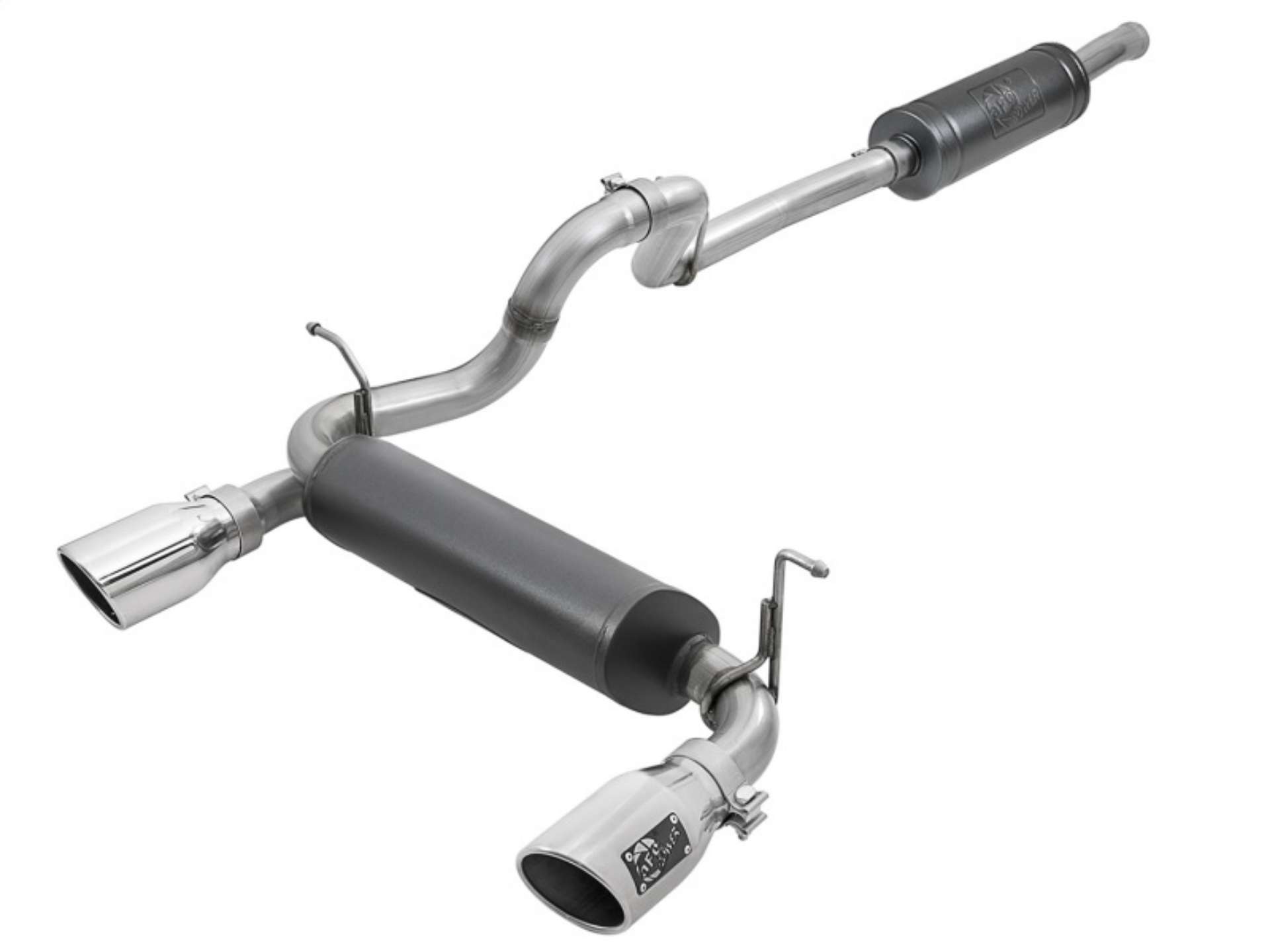 Picture of Rebel Series 2-5in 304 SS Cat-Back Exhaust w- Polished Tips 2018+ Jeep Wrangler JL V6 3-6L