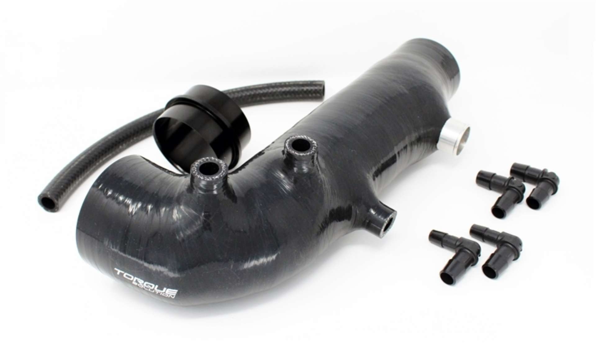 Picture of Torque Solution Turbo Inlet Hose Black: 02-07 Subaru WRX - 04-18 STI - 05-09 Legacy GT - 04-13 FTX