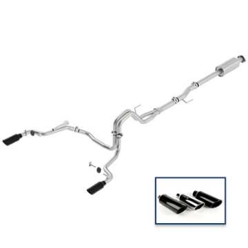 Picture of Ford Racing 15-18 F-150 5-0L Cat-Back Extreme Exhaust System Rear Exit w- Black Chrome Tips