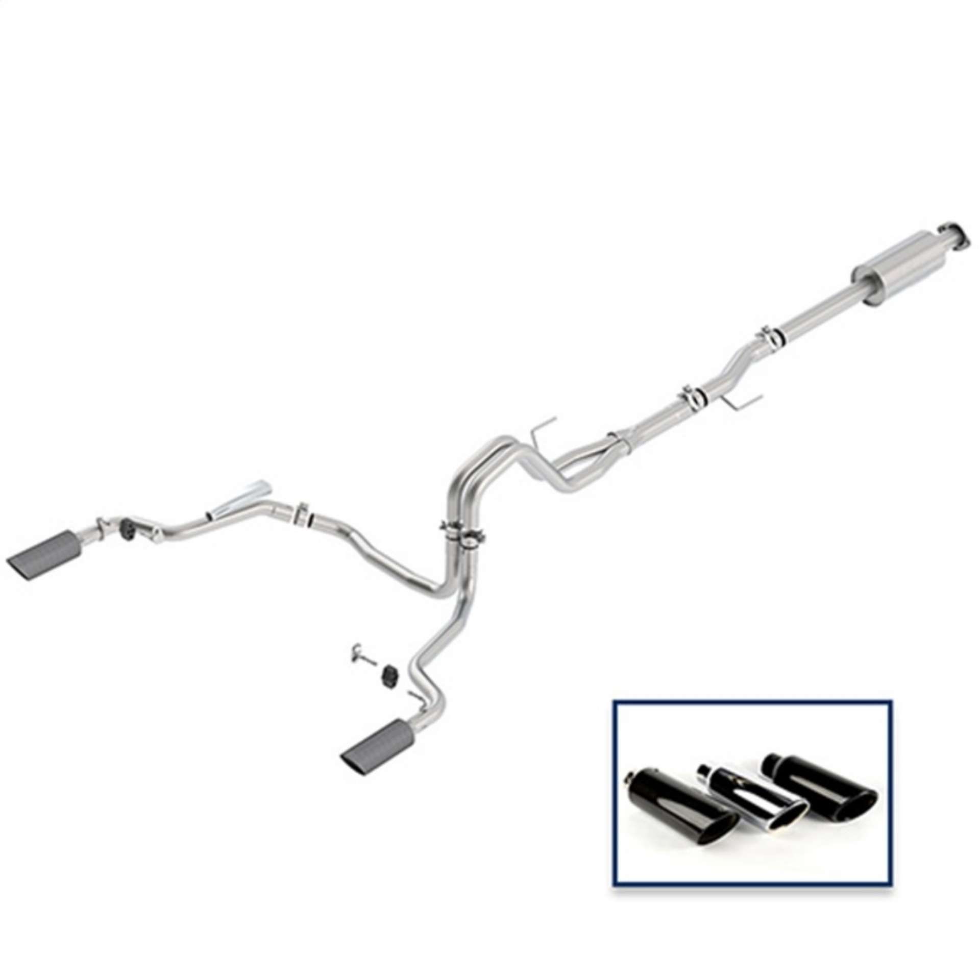 Picture of Ford Racing 15-18 F-150 5-0L Cat-Back Extreme Exhaust System Rear Exit w- Carbon Fiber Tips