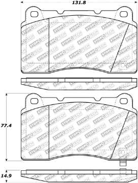 Picture of StopTech 08-15 Mitsubishi Evo X Street Select Front Brake Pads