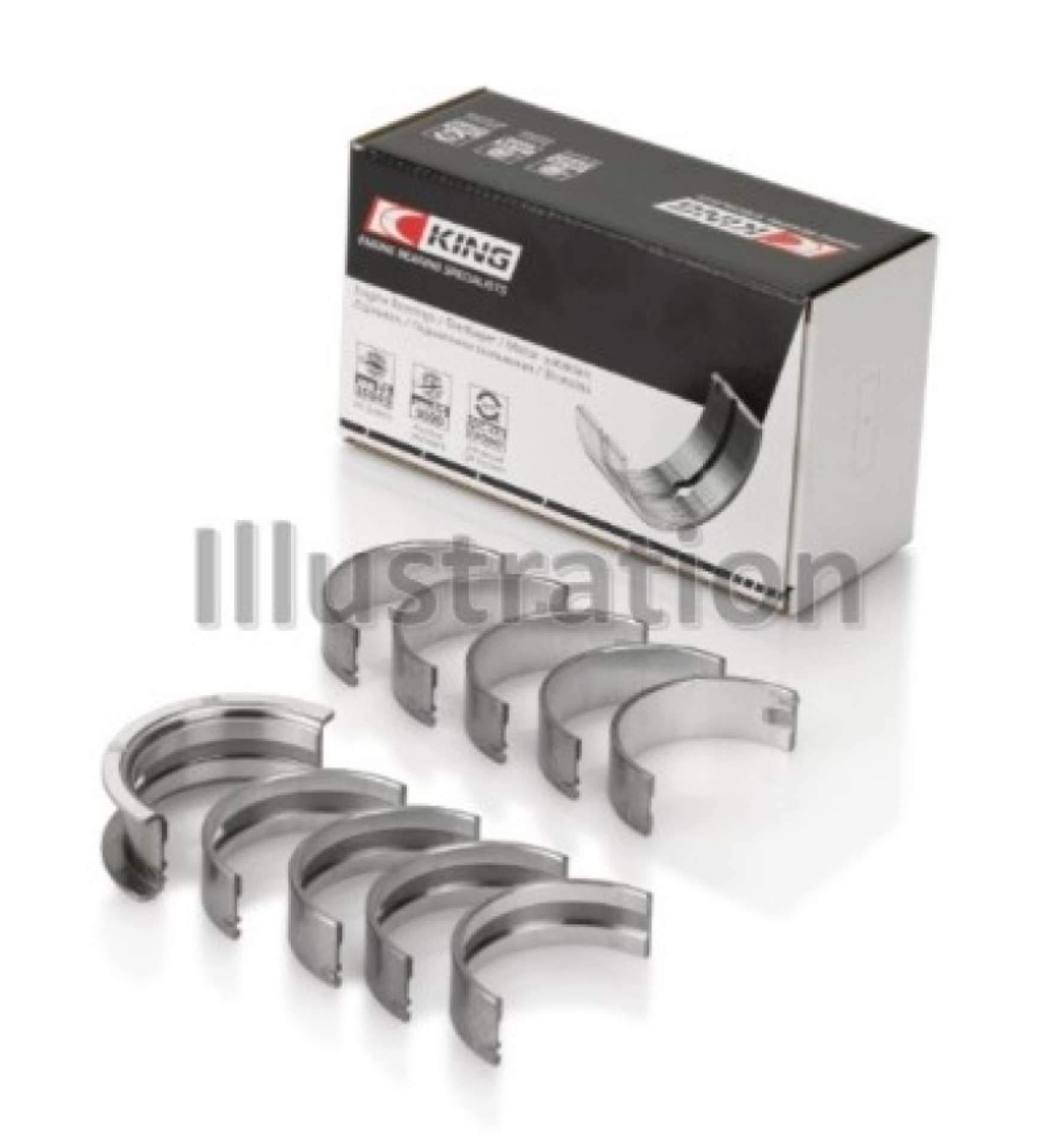 Picture of King BMW N63-S63 Size +0-25mm Crankshaft Main Bearing Set