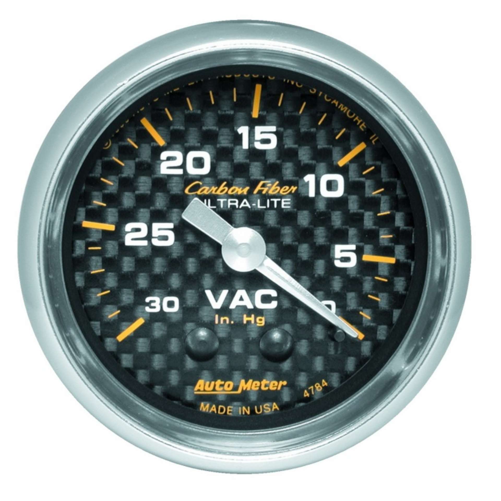 Picture of Autometer 2-1-16in Vacuum Gauge Carbon Fiber Mechanical 30Hg