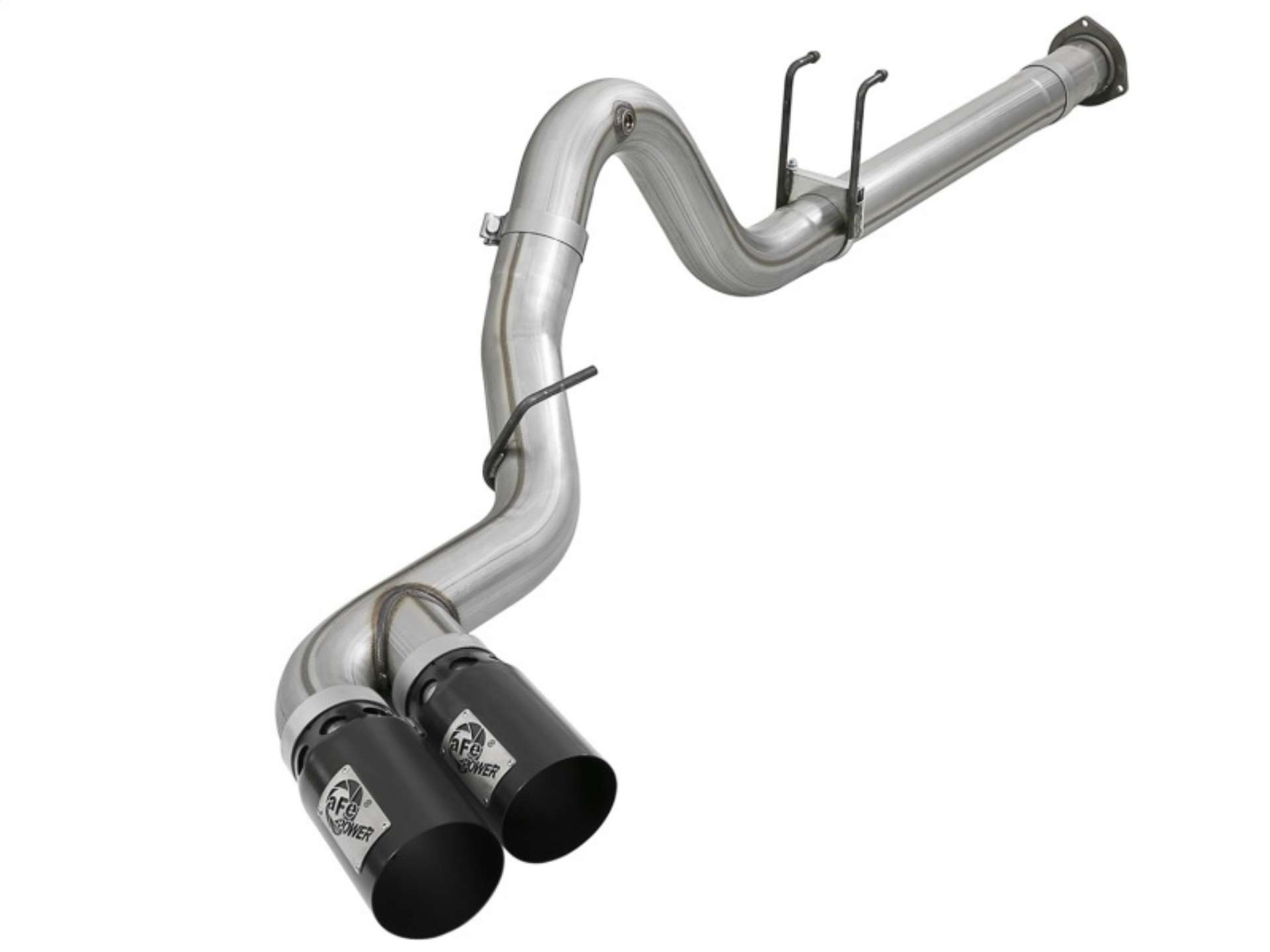 Picture of aFe Rebel XD 4in SS DPF-Back Exhaust 17-18 FOrd Diesel Trucks V8-6-7L td w- Dual Black Tips