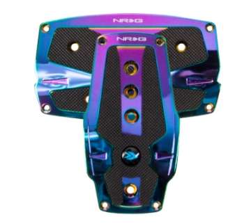 Picture of NRG Aluminum Sport Pedal A-T - Neochrome w-Black Rubber Inserts