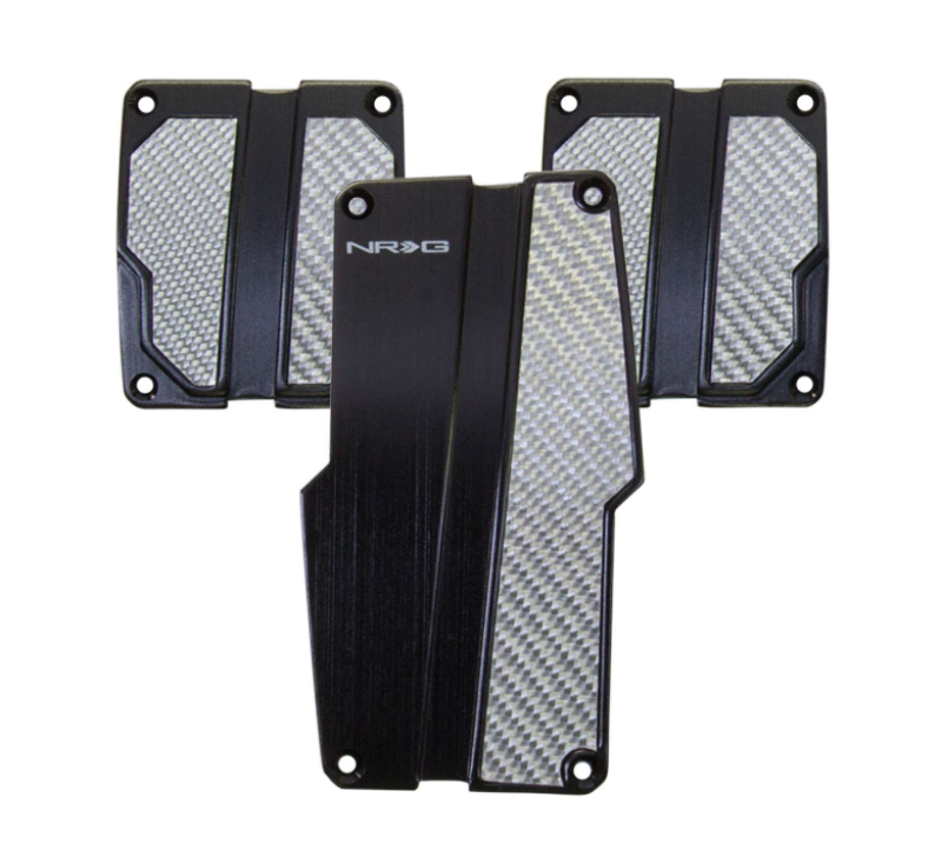 Picture of NRG Brushed Aluminum Sport Pedal M-T - Black w-Silver Carbon