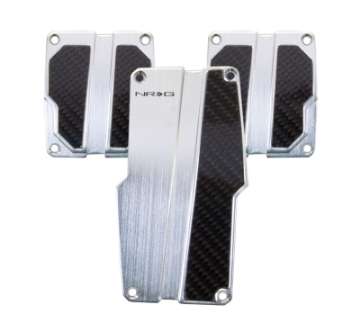 Picture of NRG Brushed Aluminum Sport Pedal M-T - Silver w-Black Carbon