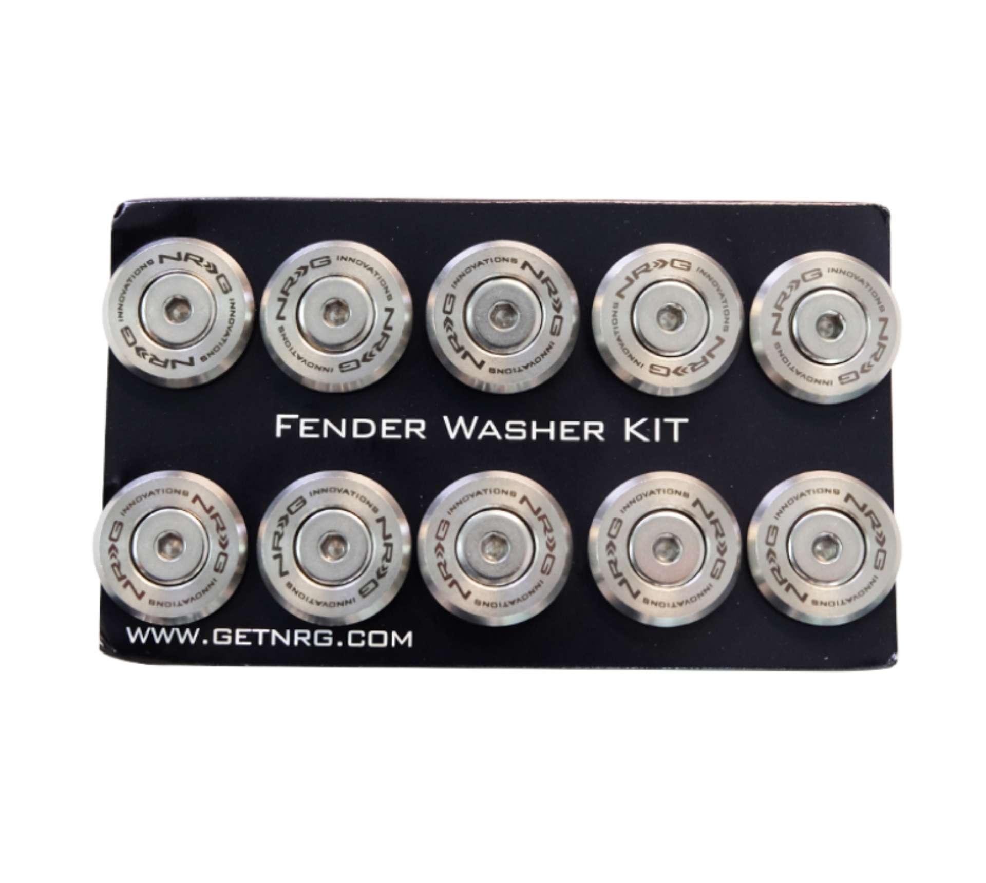 Picture of NRG M-Style Fender Washer Kit TI Series M6 Bolts For Plastic Silver Wshr-Silver Scrw - Set of 10