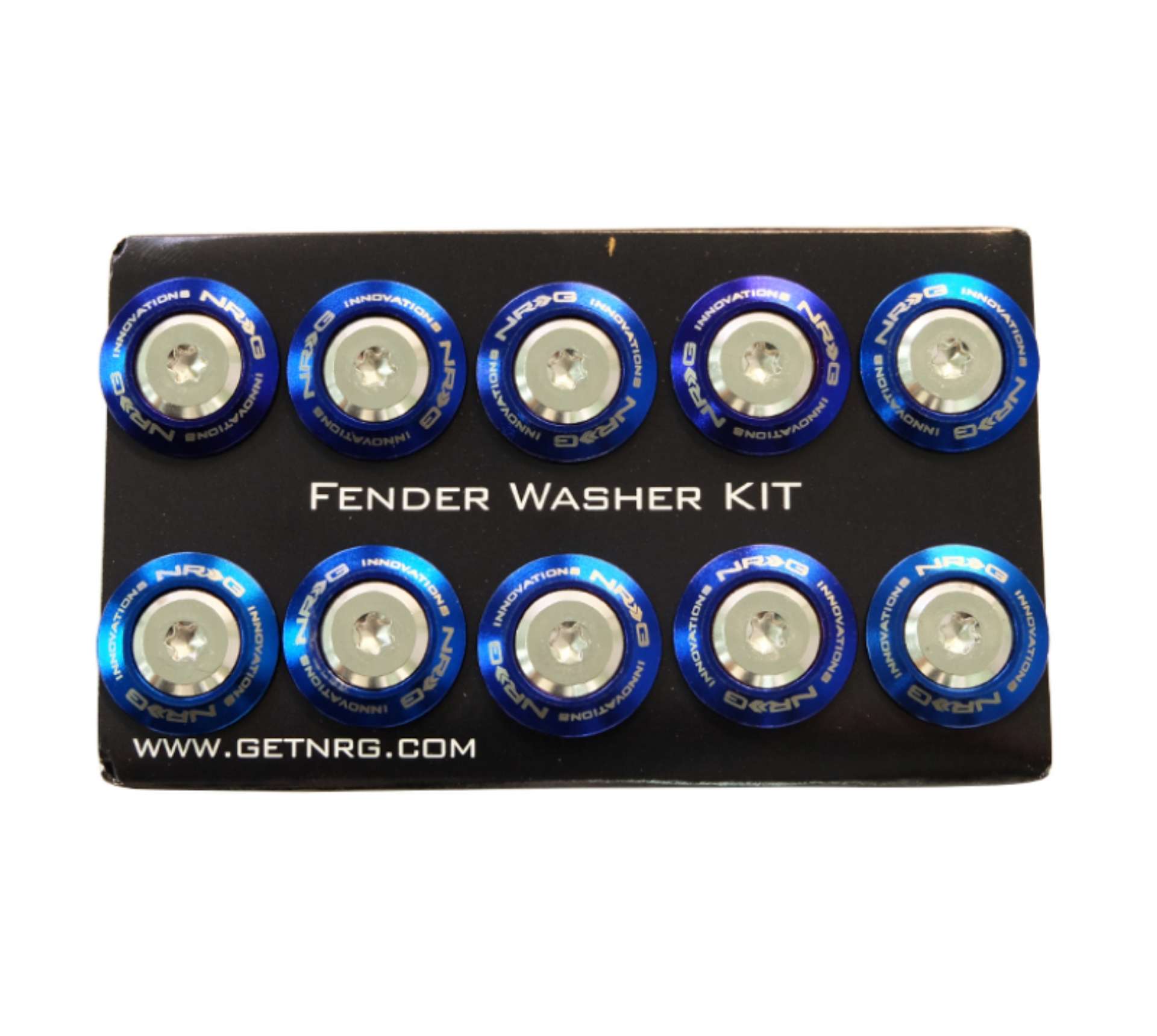 Picture of NRG Fender Washer Kit TI Series M6 Bolts-SS For Plastic Silver Washer-TI Burn Screw - Set of 10