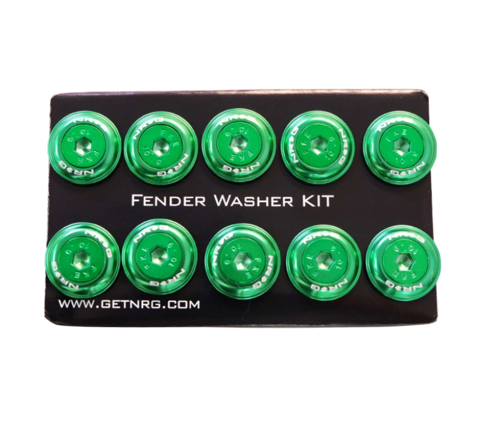 Picture of NRG Fender Washer Kit w-Color Matched M6 Bolt Rivets For Plastic Green - Set of 10