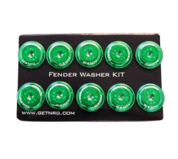 Picture of NRG Fender Washer Kit w-Color Matched M6 Bolt Rivets For Plastic Green - Set of 10