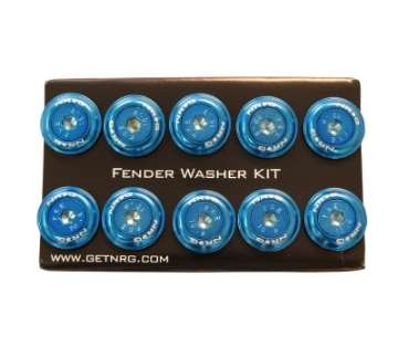 Picture of NRG Fender Washer Kit w-Color Matched M6 Bolt Rivets For Plastic Blue - Set of 10