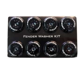 Picture of NRG Fender Washer Kit w-Color Matched M8 Bolt Rivets For Plastic Black - Set of 8