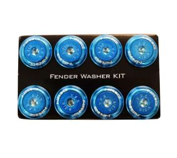 Picture of NRG Fender Washer Kit w-Color Matched M8 Bolt Rivets For Plastic Blue - Set of 8