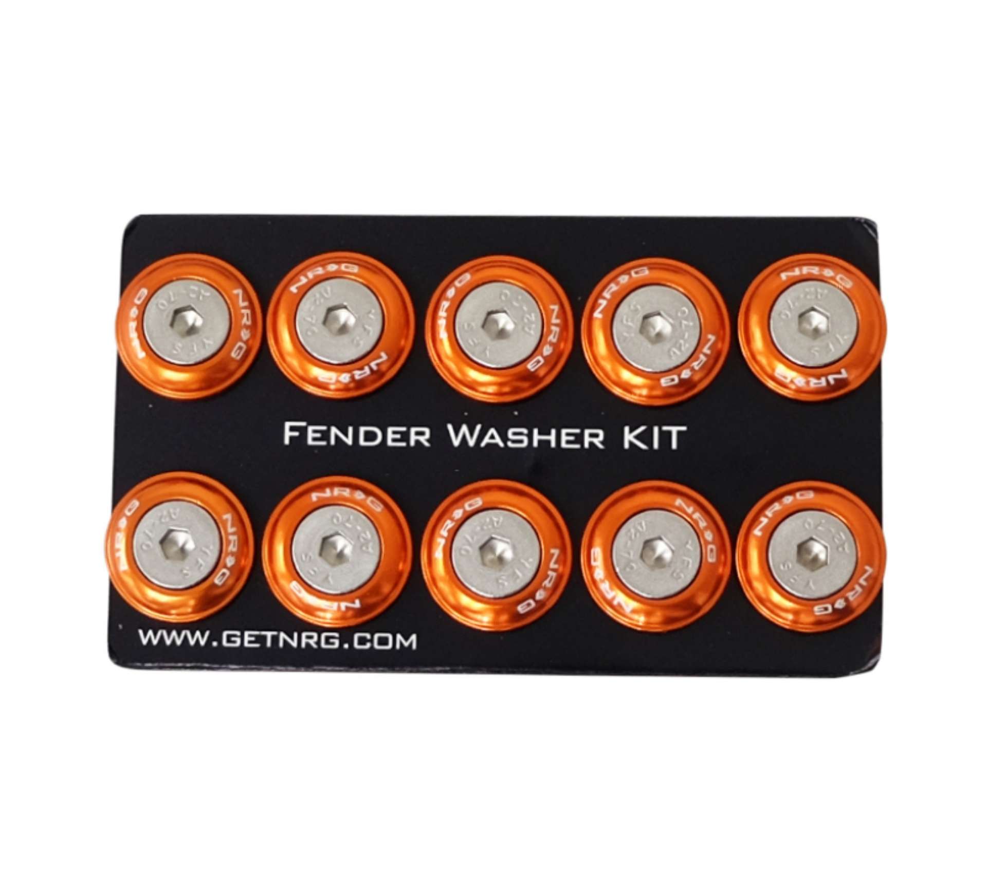 Picture of NRG Fender Washer Kit w-Rivets For Plastic Orange - Set of 10