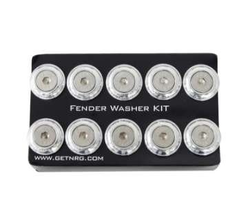 Picture of NRG Fender Washer Kit w-Rivets For Plastic Silver - Set of 10