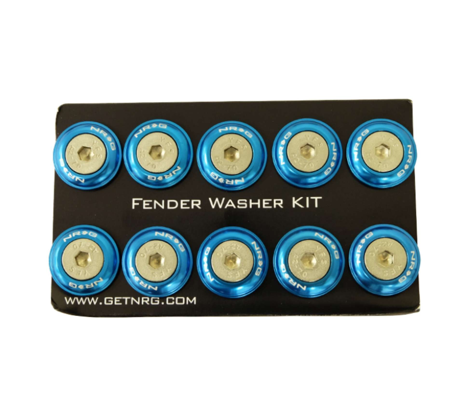 Picture of NRG Fender Washer Kit w-Rivets For Plastic Blue - Set of 10